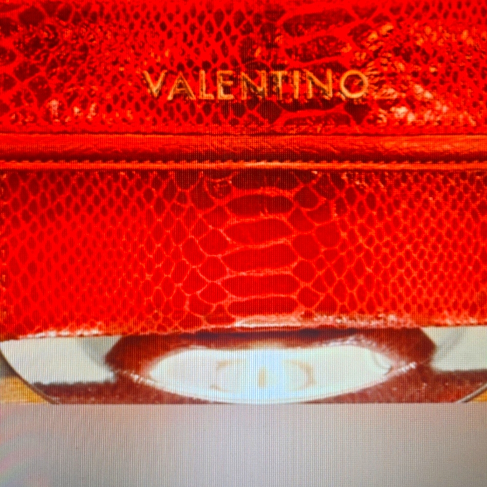 Valentino Red Snake Print Wallet